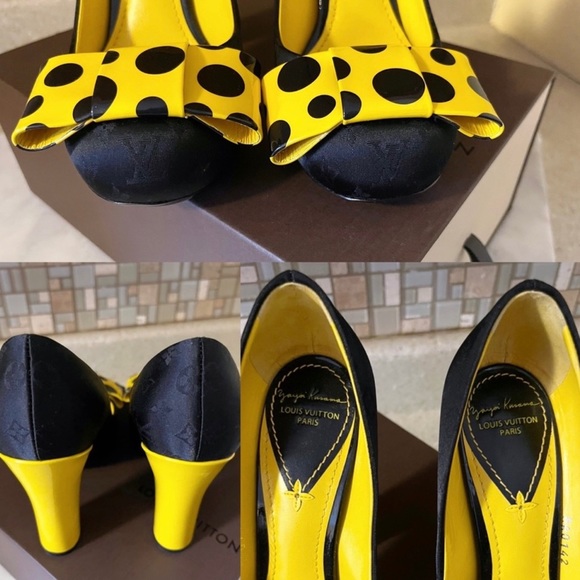 Authentic Louis Vuitton ULTRA RARE Limited Edition Kusama Yellow Polka Dot Heels - Picture 5 of 13